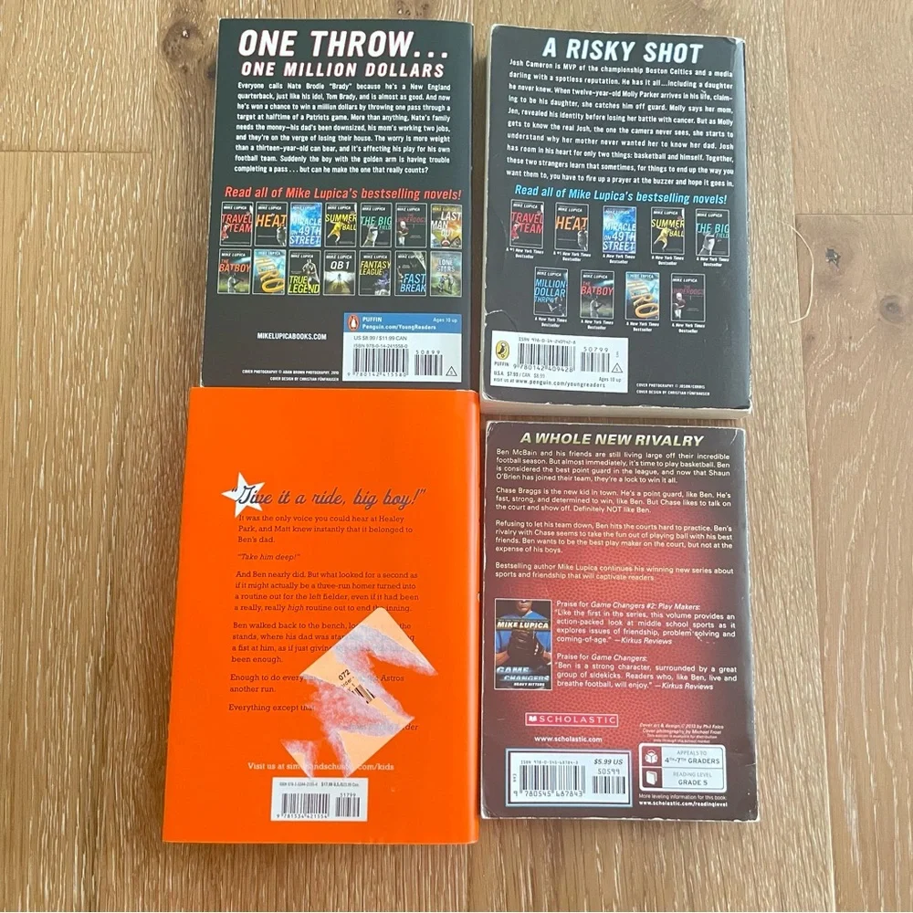 4 Sports books Mike Lupica middle grade novels